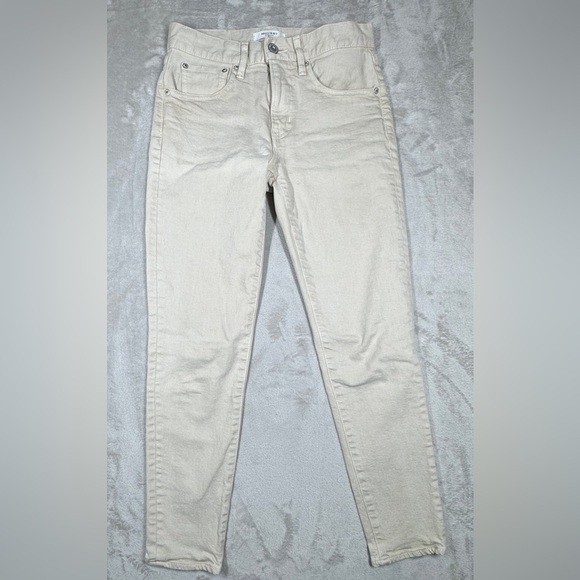 Moussy Vintage Wolfcreek Cream Skinny Cropped Ankle Fit Zipper Fly Jeans 26 - Picture 1 of 16